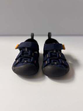 Keen Kids Navy Blue and Black Water Shoes with Yellow Accents
